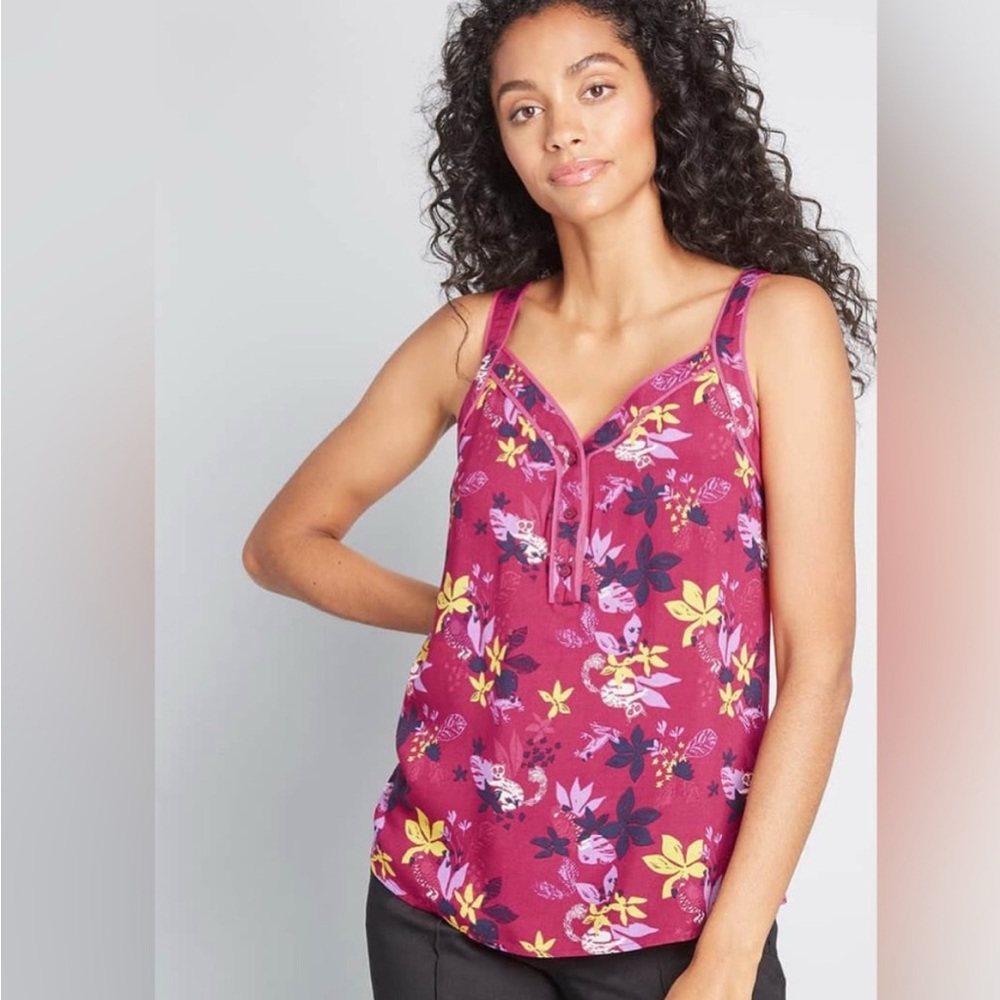 NWT modcloth tank top pink lemur print